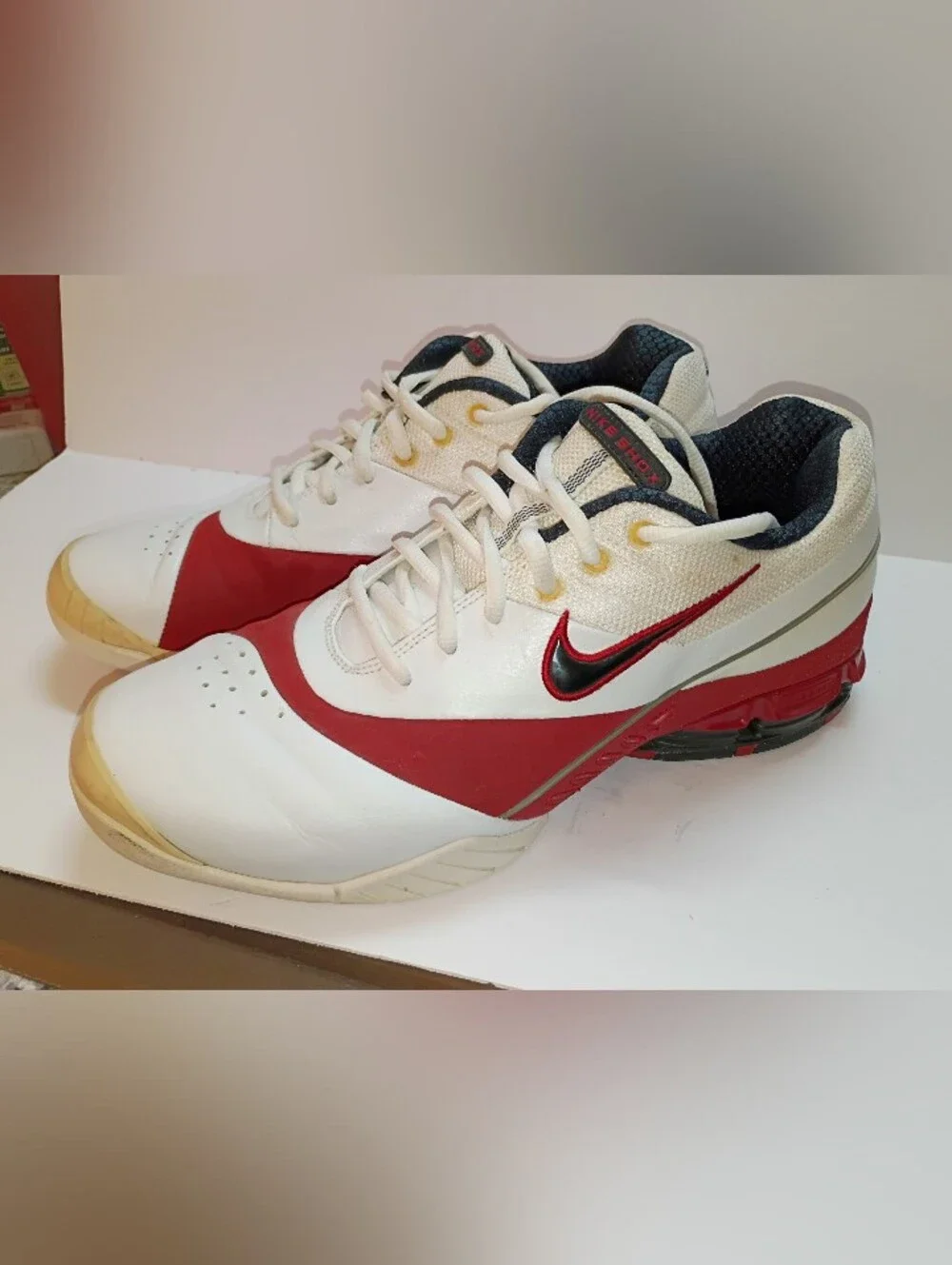 VTG Nike Shox Ace Athletic Shoes Men’s Size 10 White Varsity Red 310723-104